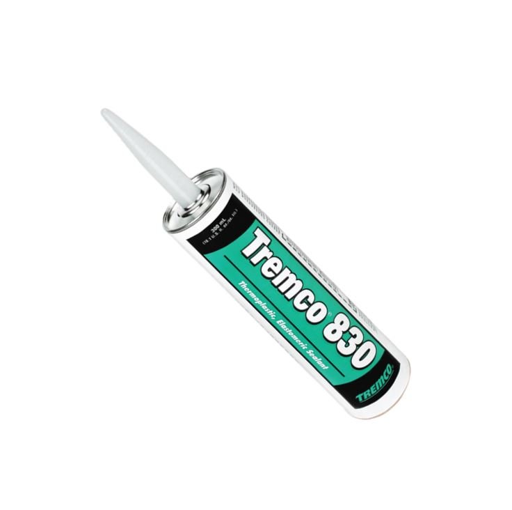 A cartridge of Tremco 830 glass and siding sealant