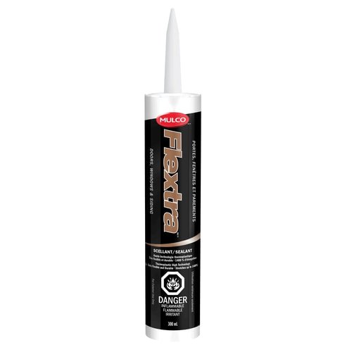 A tube of Mulco Flextra thermoplastic sealant