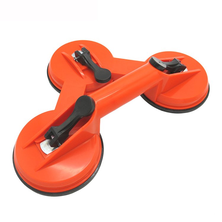 Triple suction cup lifter with three orange cups