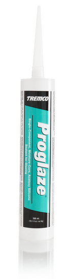 A cartridge of Tremco Proglaze silicone sealant