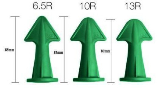 Caulking green arrow tips in 6.5R, 10R and 13R