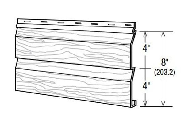 Double 4 inch Dutch lap siding in woodgrain